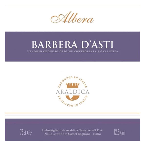 Araldica 'Albera' Barbera D'Asti 2020 3 Araldica 'Albera' Barbera D'Asti 2020